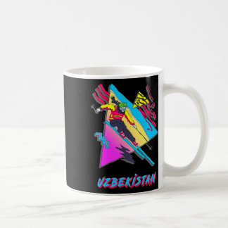 Retro skidstil Uzbekistan Äventyr Skidåkare  Kaffemugg