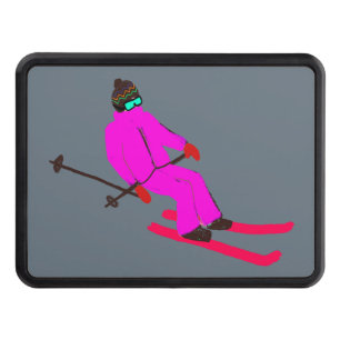 Retro Skier Skiing Ski Dragkroksskydd