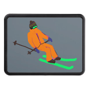 Retro Skier Skiing Ski Dragkroksskydd
