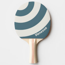 Retro Skiffergrå Tre Cirkelrand med Namn Pingisracket