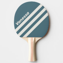 Retro Skiffergrå Trevinklad Rand med Namn Pingisracket