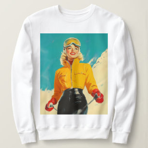Retro Skiing Glamor Vintage Winter Äventyr T Shirt