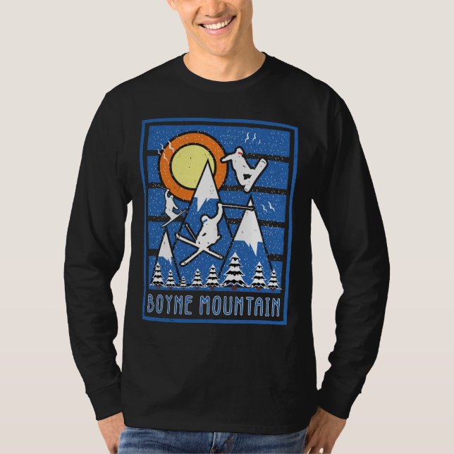 Retro Skiing i Boyne-berget T Shirt (Framsida)