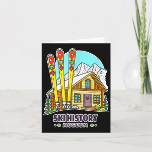 Retro Skiing Ski History Museum och Mountain Cabin Kort