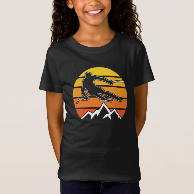 Retro Skiing T Shirt (Framsida)