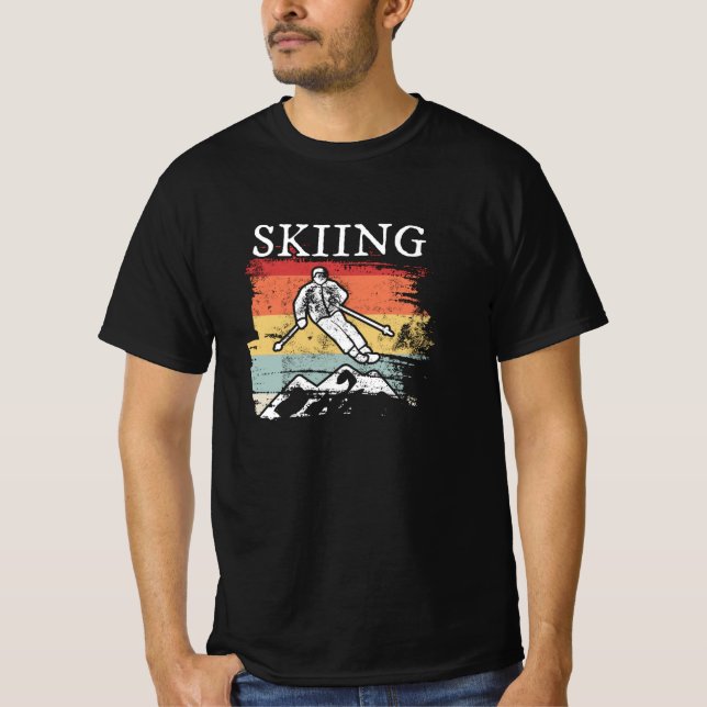 Retro Skiing T Shirt (Framsida)