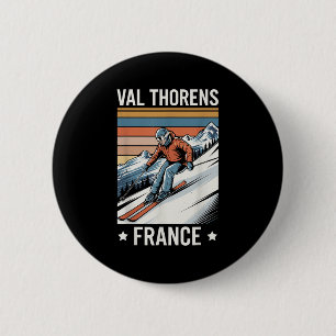 Retro Skiing Val Thorens Frankrike, Fransk Ski Res Knapp
