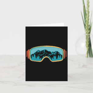 Retro Skiing Vintage 80s 90-tal Snowboarding Skier Kort