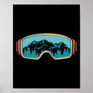 Retro Skiing Vintage 80s 90-tal Snowboarding Skier Poster