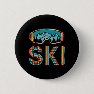 Retro Skiing Winter Sport Shirt För manar Women Sn Knapp
