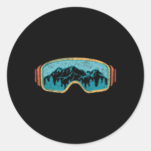Retro Skiing Winter Sport Shirt För manar Women Sn Runt Klistermärke