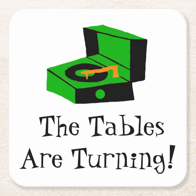 Retro skivspelarepapperskustfartyg underlägg papper kvadrat (Framsidan)