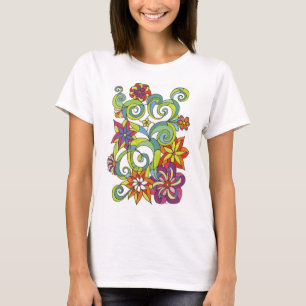 Retro skjorta för blommor T Shirt
