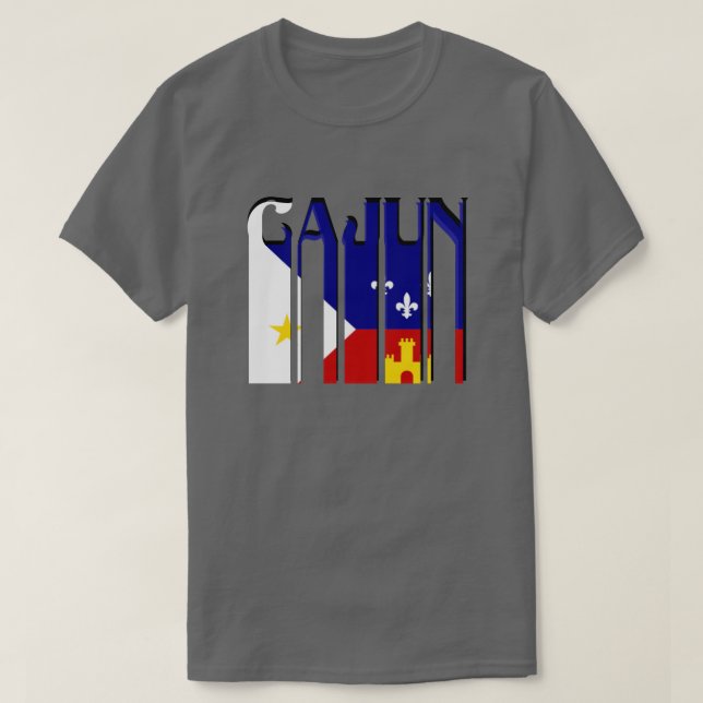 Retro skjorta för Cajun Acadiana flaggaLouisiana T-shirt (Design framsida)