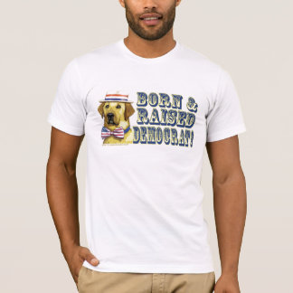 Retro skjorta för gul hunddemokrat t shirt