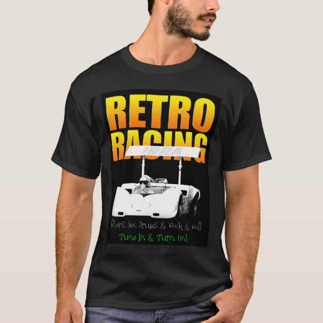 Retro skjorta för tävla T Tee Shirt (Framsida)