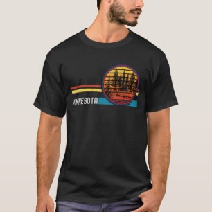 Retro skog för 80-tal för vintageMinnesota Mn T Shirt