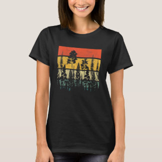 Retro-skogen träd, naturligt t shirt