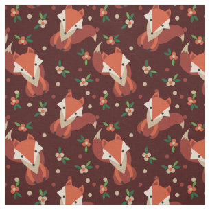 Retro skogsmarkräv- och blommamönster tyg