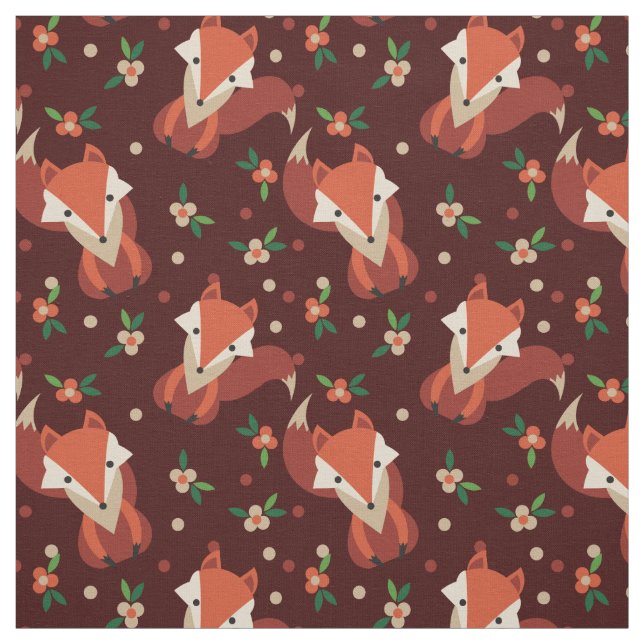 Retro skogsmarkräv- och blommamönster tyg (Provkarta)