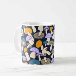 Retro skogssökning av svamp Midnattsskog Kaffemugg
