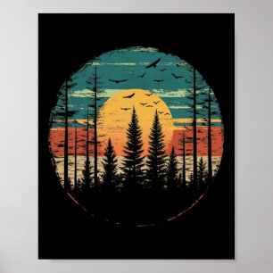 Retro Skogsträd Utomhus Natur Kvinnor Män Vinta Poster
