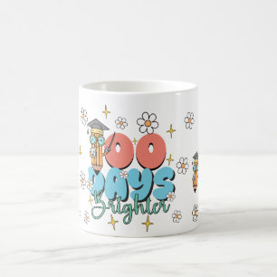 Retro skola 100 dagar ljusare kaffemugg