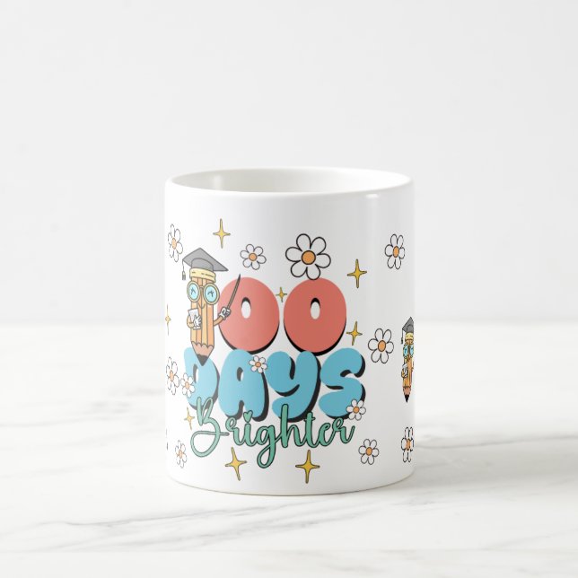 Retro skola 100 dagar ljusare kaffemugg (Center)