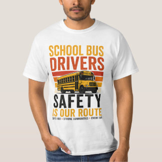 Retro Skolbussförare Säkerhet först Vintage-gåva T Shirt