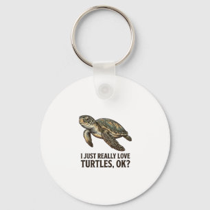 Retro Sköldpaddsvän Funny Sea Turtle Shirt_1 Nyckelring