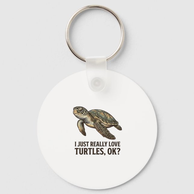 Retro Sköldpaddsvän Funny Sea Turtle Shirt_1 Nyckelring (Framsida)