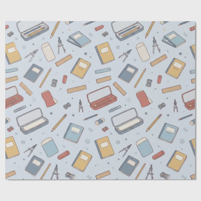 Retro skolmaterial Vintage presentpapper (Platt)