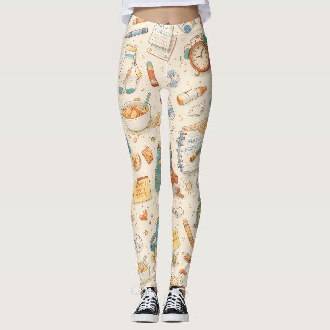 Retro Skolmorgon Kaos Leggings (Framsida)