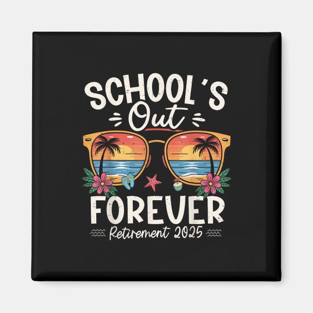 Retro Skolor ut från Pension 2025 Magnet (Framsidan)