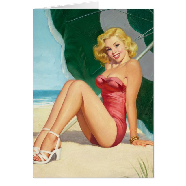 Retro skönhet 63 hälsningskort (Framsidan)