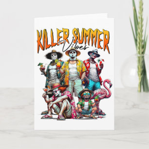 Retro Skräck Sommar Vibes Rolig Halloween Sommar Kort