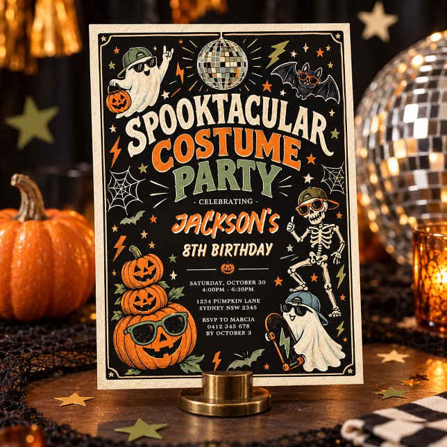 Retro Skrämmande Halloween Kostymfest Inbjudningar (Skapare uppladdad)