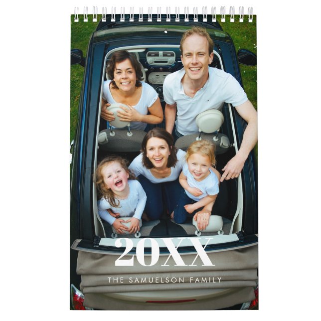 Retro skript 2027 familjefoto kalender (Omslag)