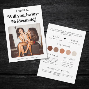 Retro-skript kommer att bli min Bridesmaid-Frieri Inbjudningar