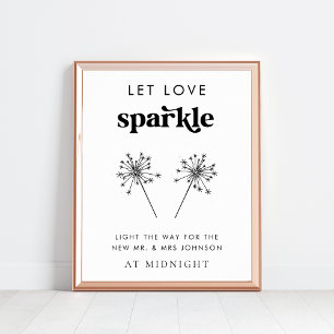 Retro-skript Låt Kärlek Gnistra Bröllop Sendoff-te Poster