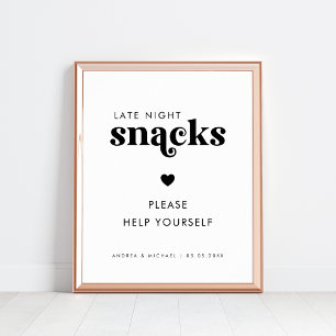 Retro-skript, sent på natten, fäster hjärtat Bröll Poster