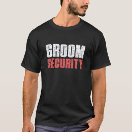 Retro-skriptet Bröllop i nedtryckt Groom Security T Shirt