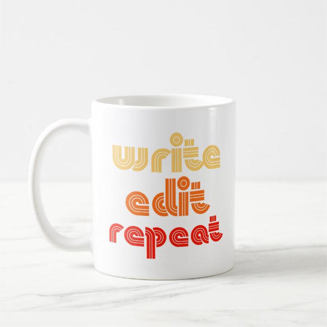 retro skriv redigera upprepa kaffemugg (Vänster)