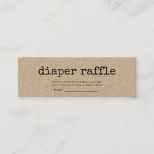 Retro-skrivmaskin-dagbok för babydusch, raffle bil mini visitkort