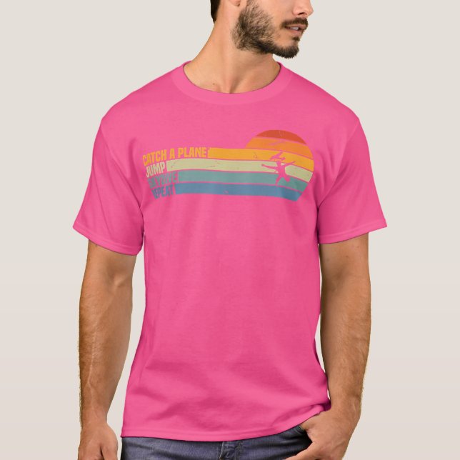 Retro Skydive Shirt Repeat Funny Skydiving Birthda T (Framsida)