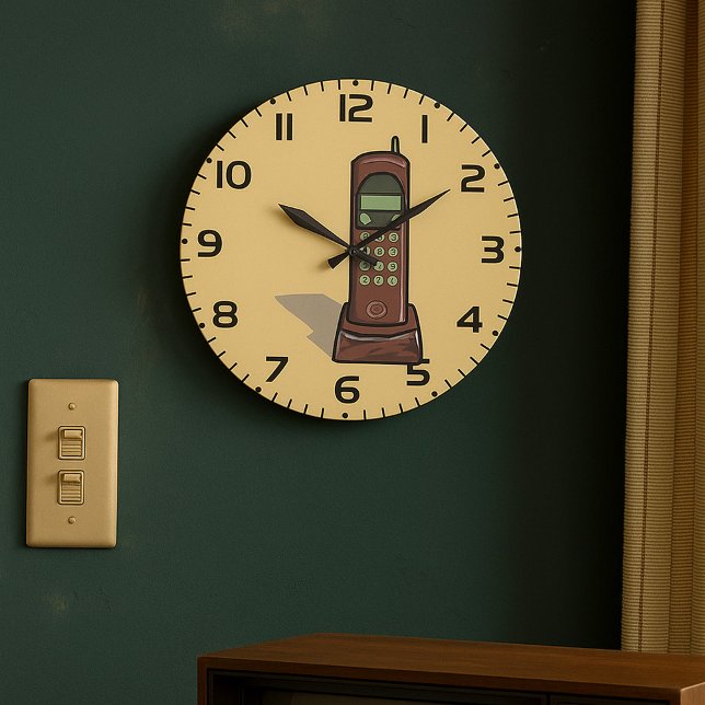 Retro sladdlös Mobil Vintage 90s Stor Klocka (Skapare uppladdad)