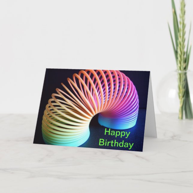 Retro Slinky Birthday Card-anpassning Kort (Framsida)