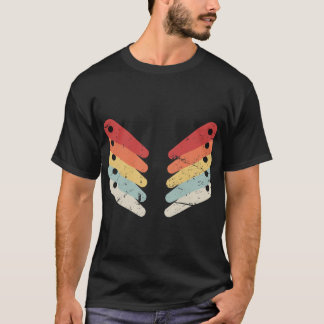 Retro slitna flipperklistrar flicka present t shirt