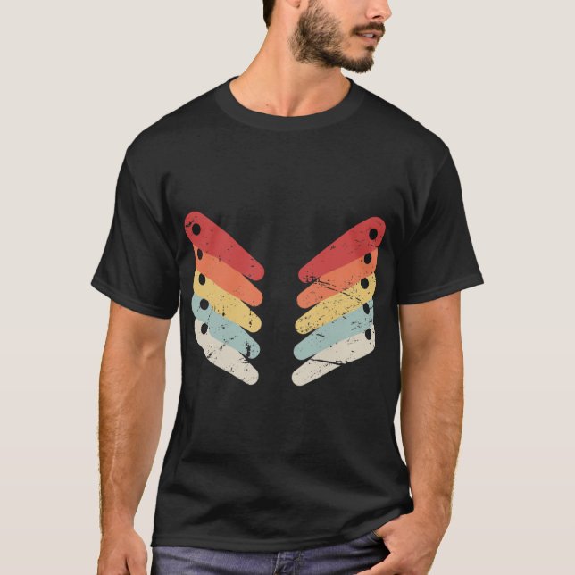 Retro slitna flipperklistrar flicka present t shirt (Framsida)