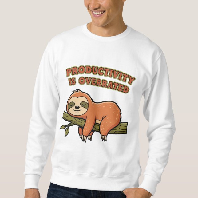 Retro Sloth Anti Hustle Men’s Sweatshirt (Framsida)